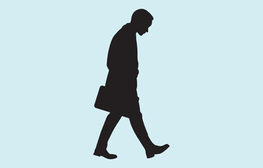 Vector art of businessman silhouette isolated on white background