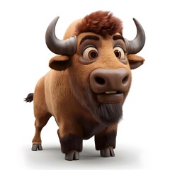 Beautiful bison Clipart, isolated on a white background