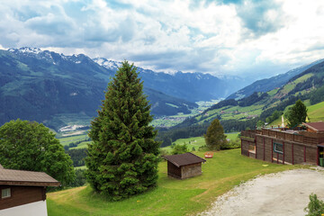 Summer montain landscape and High Tauern National Park in Austria
