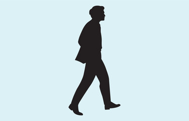 Vector art of businessman silhouette isolated on white background