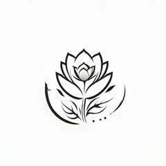 A flower with a stem and leaves