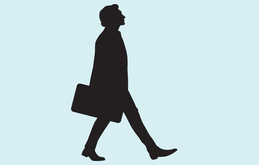 Vector art of businessman silhouette isolated on white background