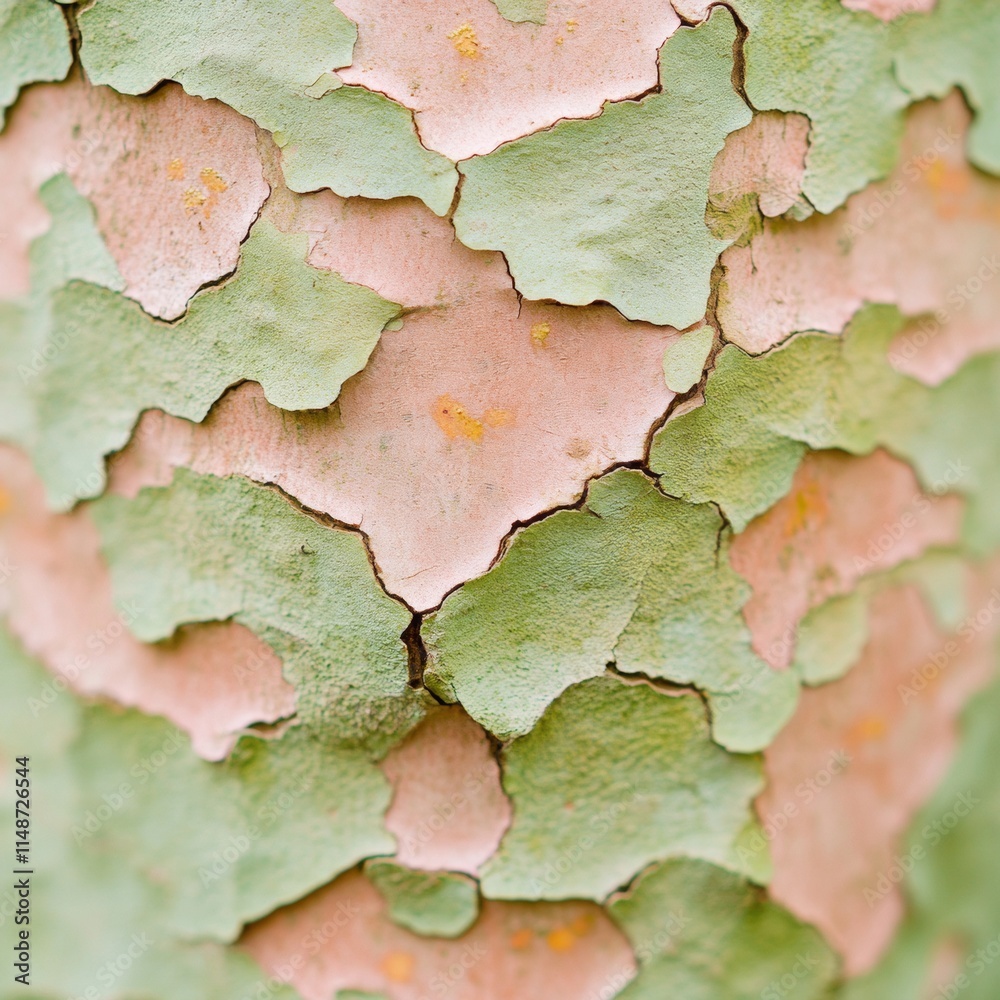 Poster intricate tree bark textures with moss and lichen in soft natural light
