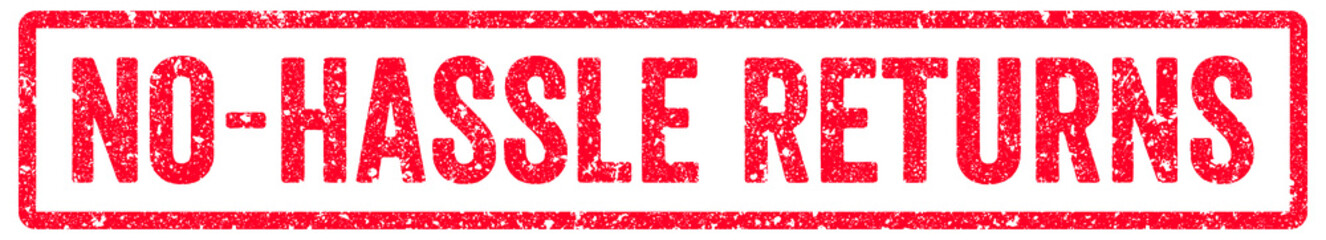 No-Hassle Returns Stamp Transparent Seal, Red Grunge No-Hassle Returns Word Rubber Stamp Seal