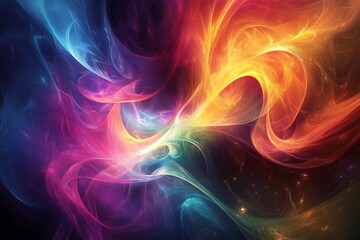 Obraz premium Abstract Colorful Swirling Nebula Cosmic Energy