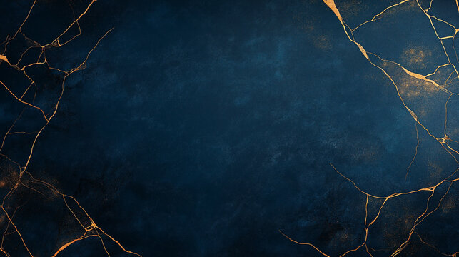 Navy Blue and Gold Marble Texture: A captivating abstract background featuring a deep navy blue canvas adorned with delicate, golden marble veins, creating a luxurious and elegant backdrop.