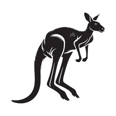 Creative kangaroo silhouette for modern artistic designs - Kangaroo illustration - minimallest kangaroo vector
