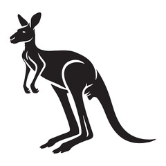 Kangaroo silhouette for versatile media applications - Kangaroo black vector
