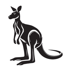 Stylish kangaroo silhouette for creative print designs - Kangaroo illustration - minimallest kangaroo vector
