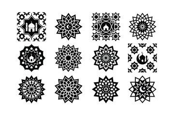 Black and White Islamic Seamless Pattern
