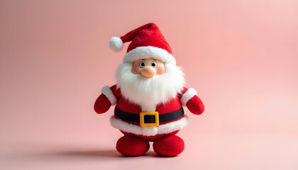Obraz premium Cheerful Plush Santa Claus Figurine for Christmas