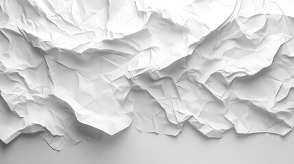 Obraz premium Crumpled white paper texture background.