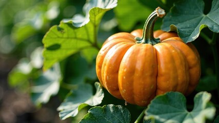 Ripe Butternut Squash on Vine - Vibrant Autumnal Still Life