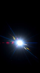 Lens Flare light over Black Background. Easy to add overlay or screen filter over Photos. mobile overlay 