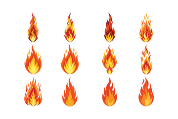 set of fire flames