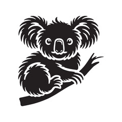 Simplified koala silhouette for unique creative applications - Koala illustration - minimallest koala vector
