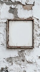 Empty frame on a weathered wall background.
