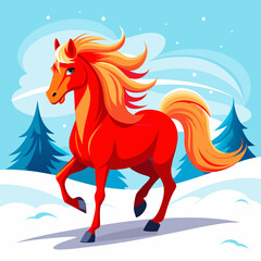 horse in winter