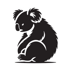 Unique koala silhouette for versatile design applications - Koala illustration - minimallest koala vector
