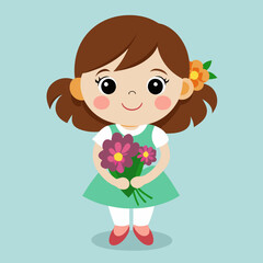 girl with flowers