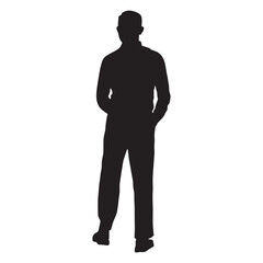 Vector silhouette of a person walking towards the front