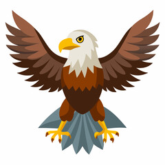 eagle with red ribbon