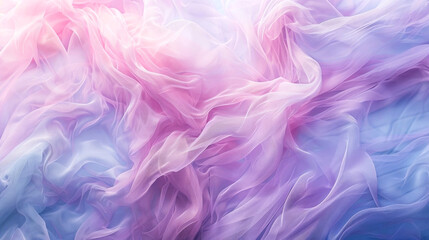 Obraz premium Ethereal waves of silky blue and purple hues create a mesmerizing visual effect, evoking a sense of calm and tranquility. Perfect for adding a stylish touch to your digital space. Generated AI.