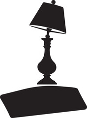 black and white table lamp silhouette design