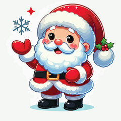 Christmas Santa Claus Isolated on white Background. Vector illustration. on white background 