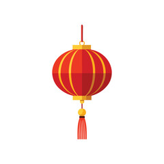 Traditional Red and Gold Chinese Lantern Vector for Festivals