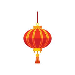 Traditional Red and Gold Chinese Lantern Vector for Festivals