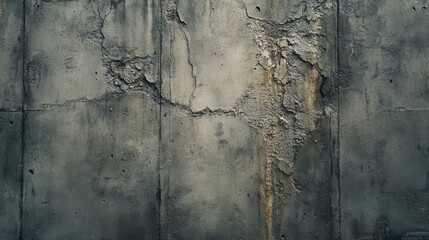 Obraz premium Cracked Concrete Wall Texture with Weathered Gray Surface Detail