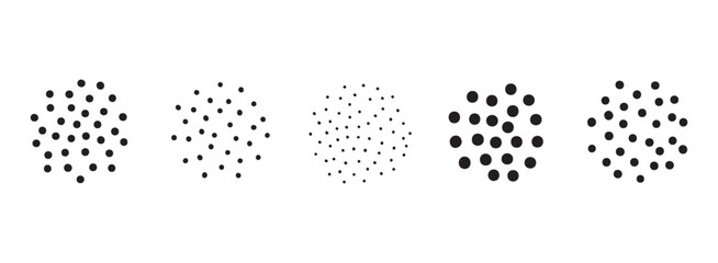 coffee grind different sizes from coarse to fine. Coffee sizes set particulate matters dust and pollution particles.