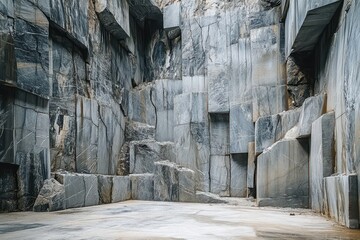 Close up of a marble quarry wall