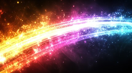 Vibrant Light Trails: A Spectrum of Colors Across a Dark Background