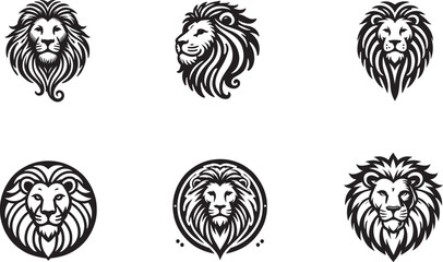 Set of lion head