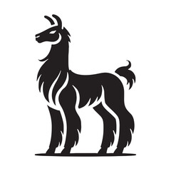 Creative llama silhouette for modern design uses - Llama illustration - minimallest llama vector
