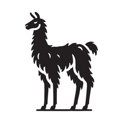 Bold llama silhouette for modern design applications - Llama illustration - minimallest llama vector
