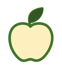 Cute green apple fruit shaped note paper. Paper texture with fruit concept. Bullet journal blank paper notes. Pastel text box. Fruits sticky notes for planner, organizer. A fruit space for your text.
