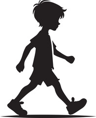 silhouette of a child walking 