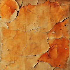 Naklejka premium Textured surface with cracked orange and brown layers.