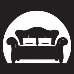 black and white sofa silhouette design