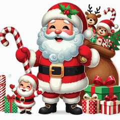 Christmas Santa Claus Isolated on white Background. Vector illustration. on white background 