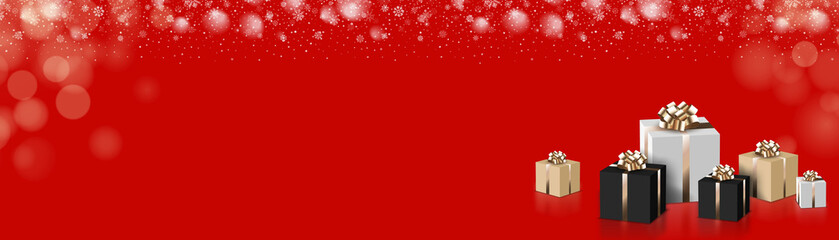 A festive Christmas design featuring a beautiful background with holiday decorations, perfect for banners. The design includes Christmas trees, lights, ornaments, and a cheerful atmosphere.