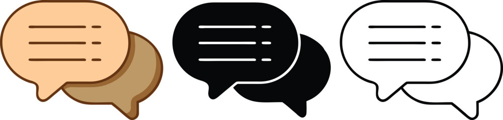 Communication Icons Chat Bubbles, Message, List, Dialogue, Discussion