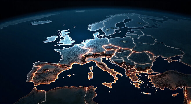 Fototapeta world map on black