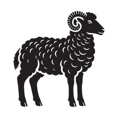 Simplified lamb silhouette for unique design needs - Lamb illustration - minimallest lamb vector
