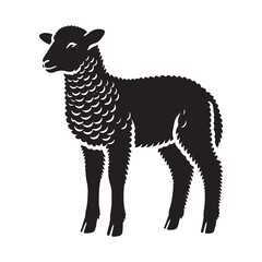 Detailed lamb silhouette for creative artistic uses - Lamb black vector
