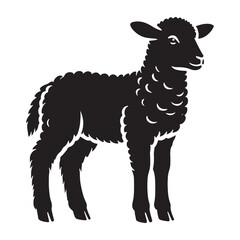 Stylish lamb silhouette for innovative print designs - Lamb illustration - minimallest lamb vector
