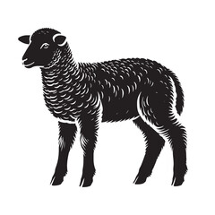 Simplified lamb silhouette for artistic digital designs - Lamb illustration - minimallest lamb vector
